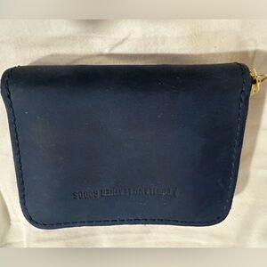 Portland Leather Small Accordion Deep Water color zip wallet